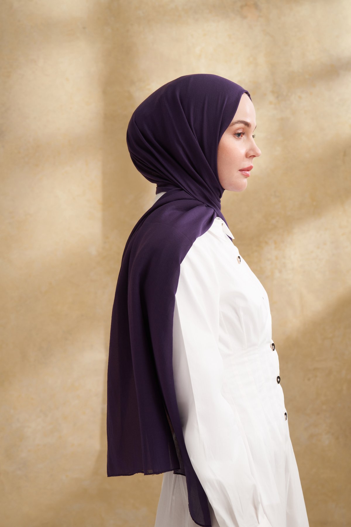 RUSTİK PAMUKSU ŞAL - MÜRDÜM