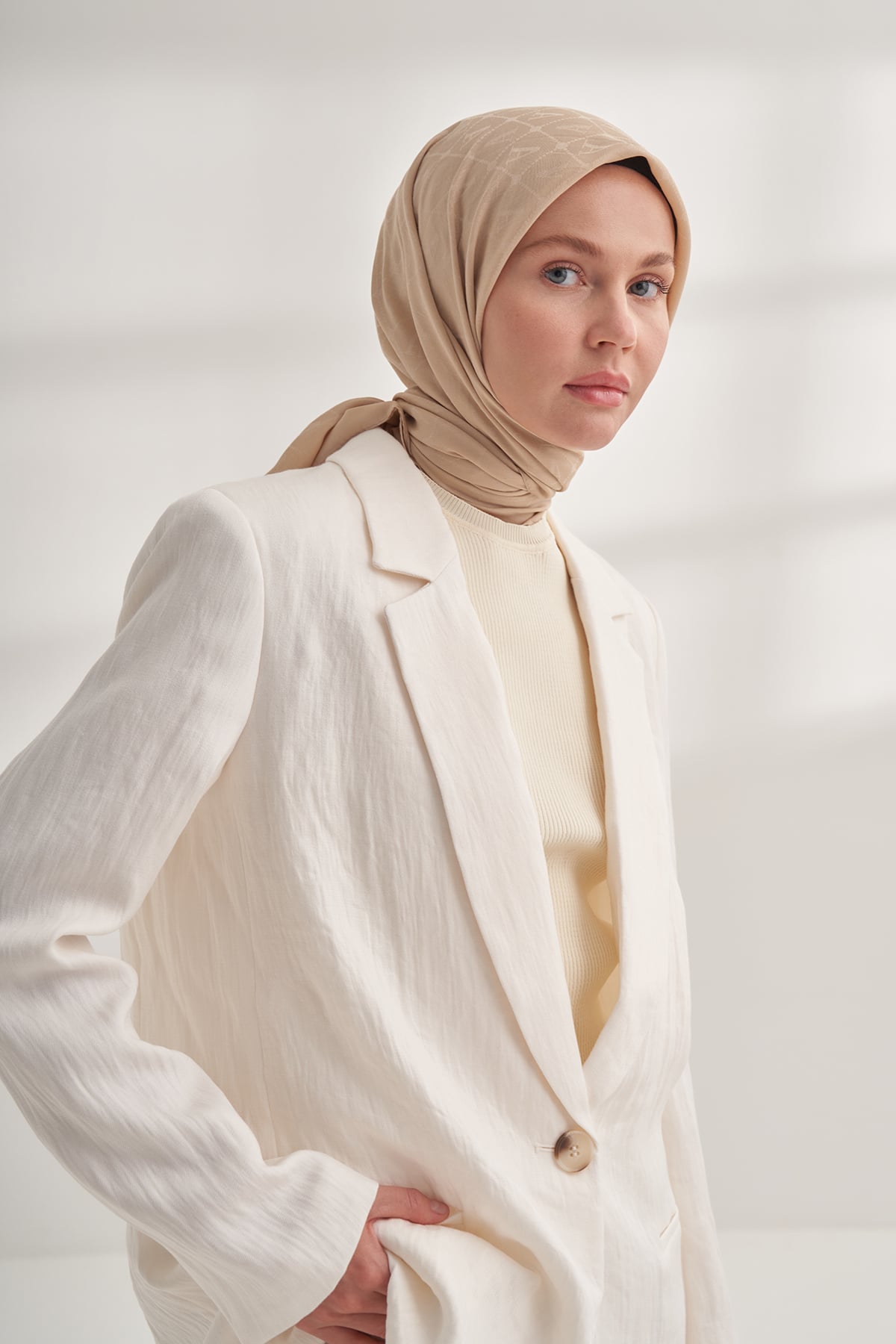 SEHER A DESEN EŞARP - BEJ