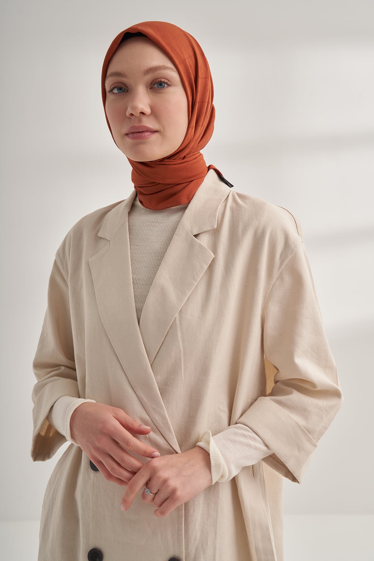 SEHER A DESEN EŞARP - KİREMİT
