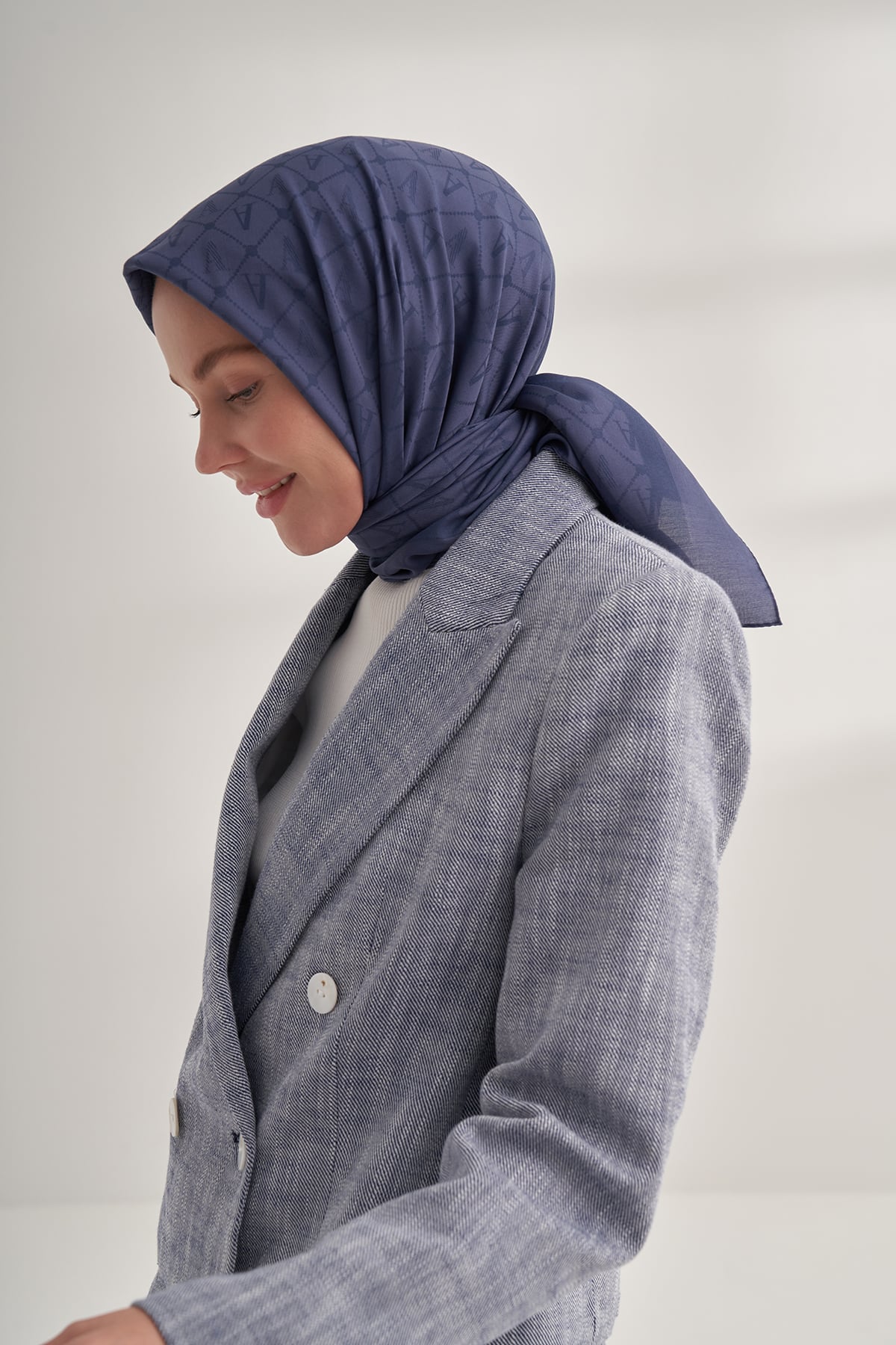 SEHER A DESEN EŞARP - LACİVERT
