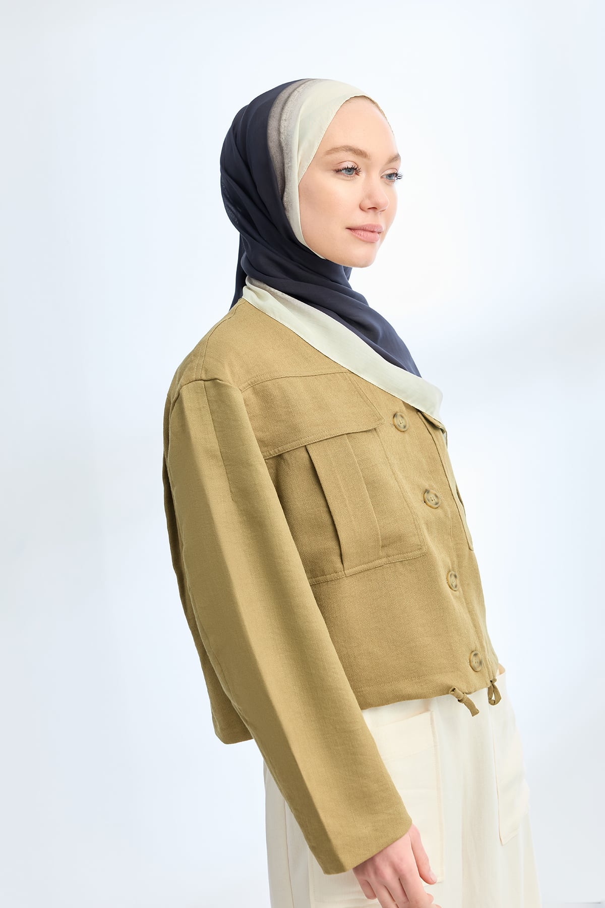 SOFT BLUSH FLOŞ VİSKON ŞAL - SİYAH - KREM