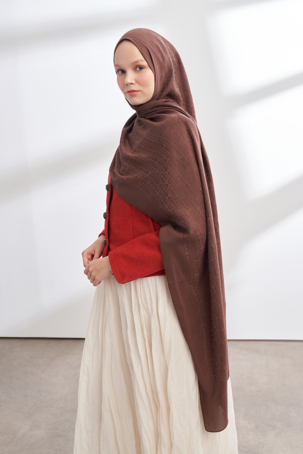 SOLEA JAKAR ICON DESEN ŞAL - ACI KAHVE