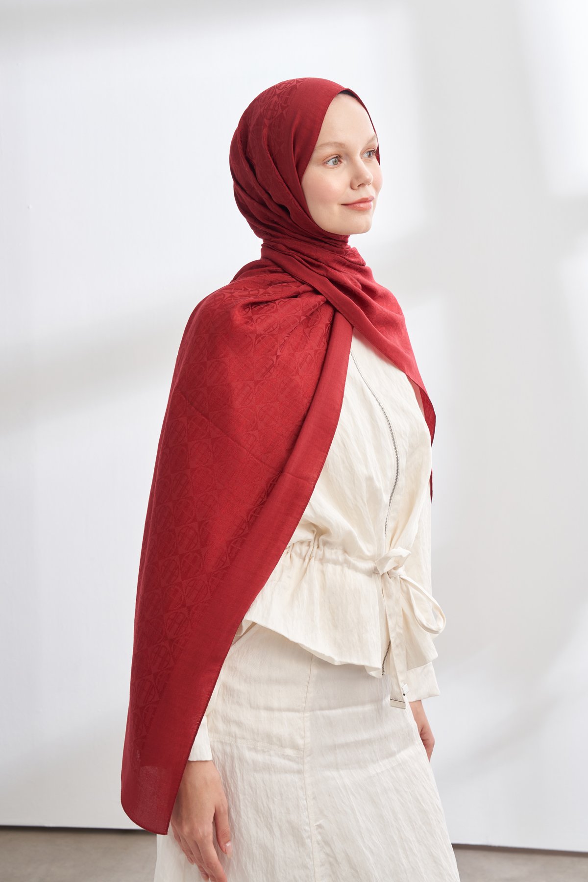SOLEA JAKAR ICON DESEN ŞAL - BORDO