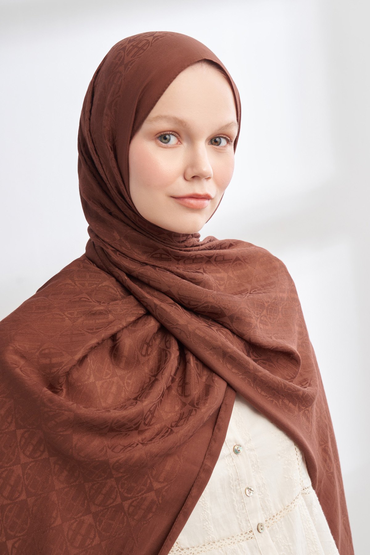 SOLEA JAKAR ICON DESEN ŞAL - KAHVE