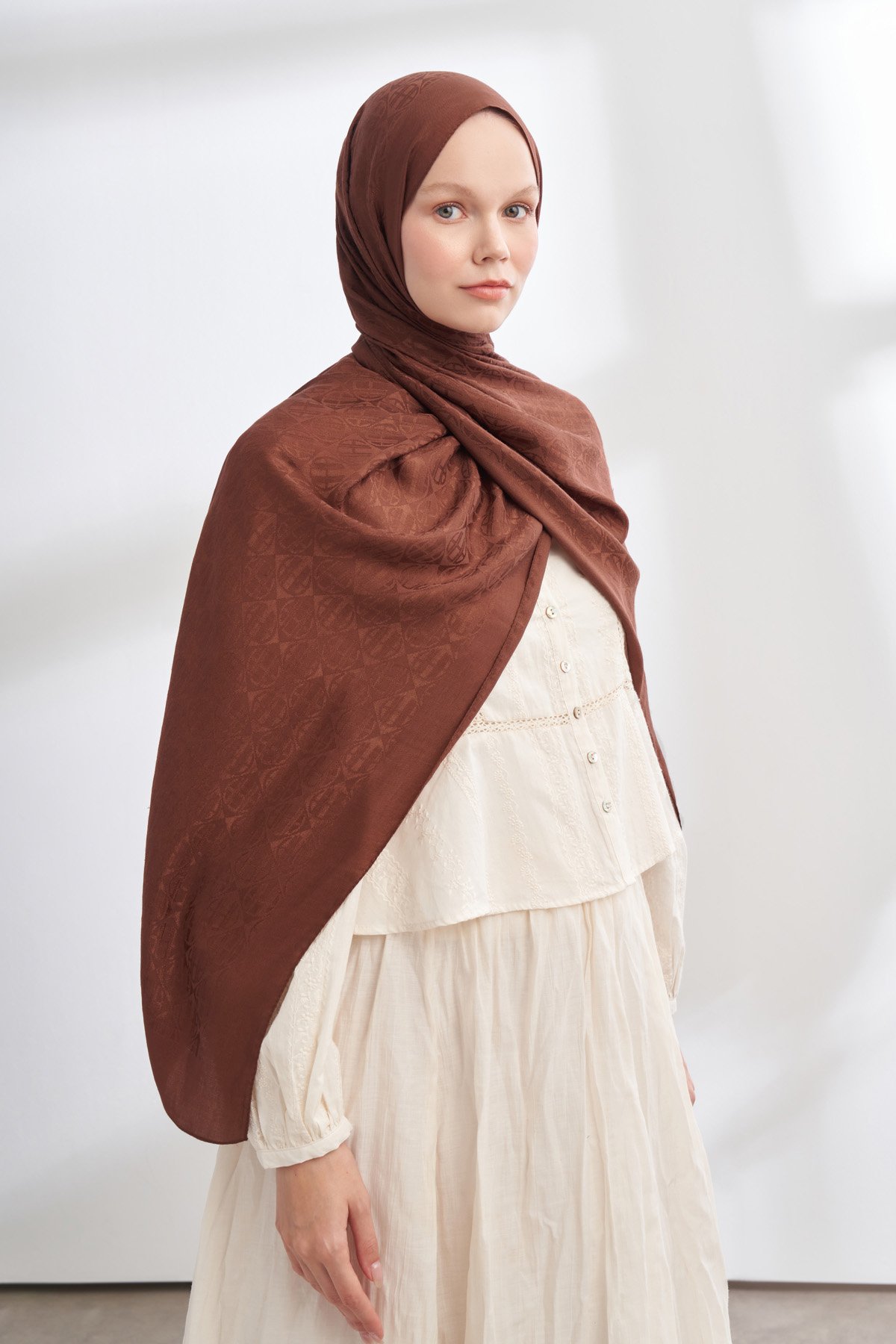 SOLEA JAKAR ICON DESEN ŞAL - KAHVE