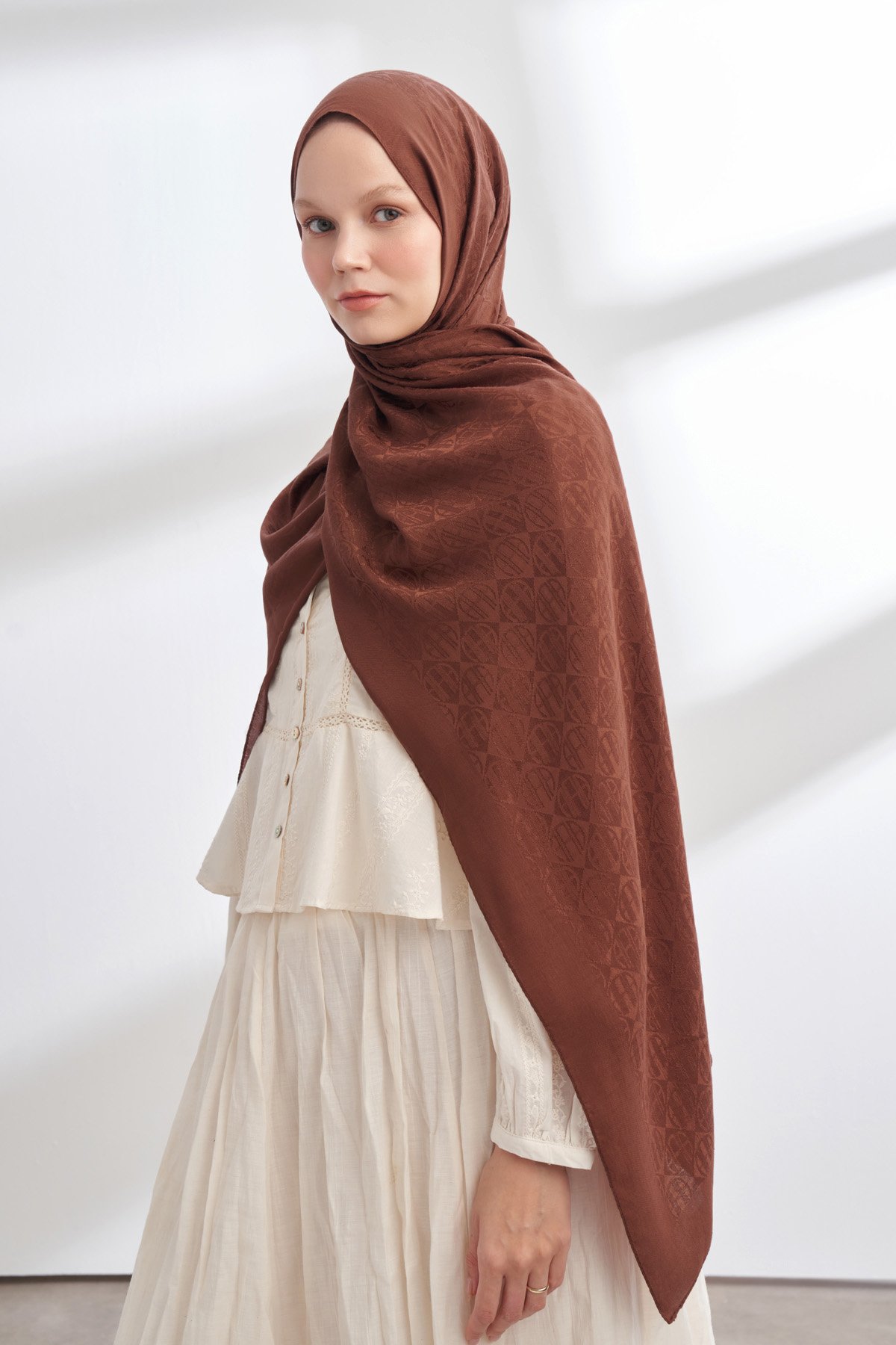 SOLEA JAKAR ICON DESEN ŞAL - KAHVE