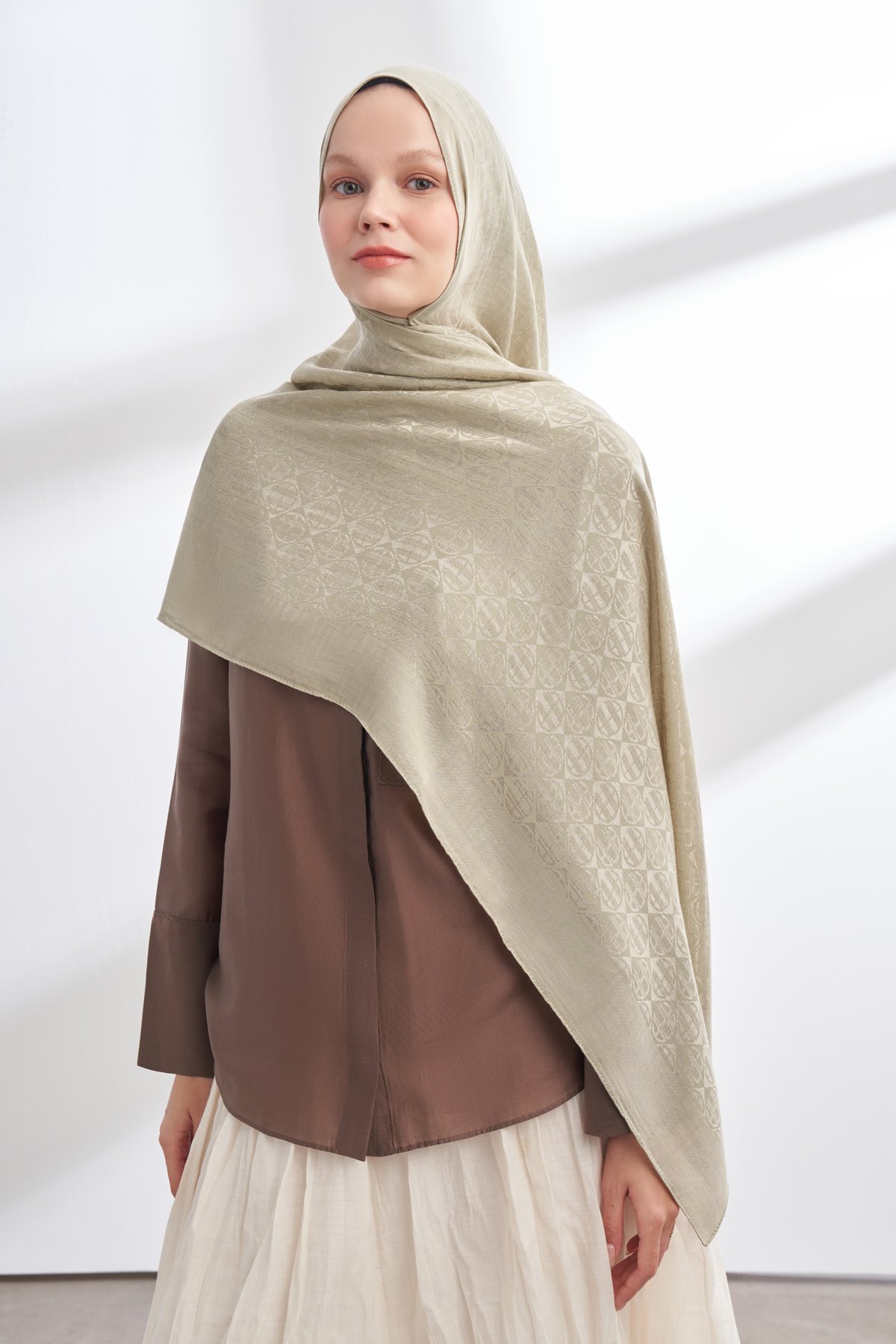 SOLEA JAKAR ICON DESEN ŞAL - KETEN YEŞİLİ