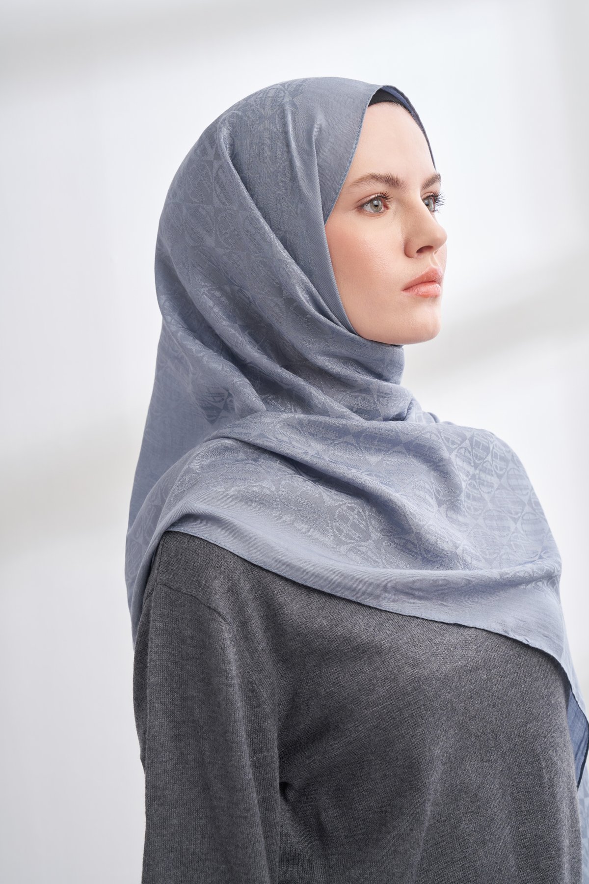SOLEA JAKAR ICON DESEN ŞAL - KOT MAVİSİ