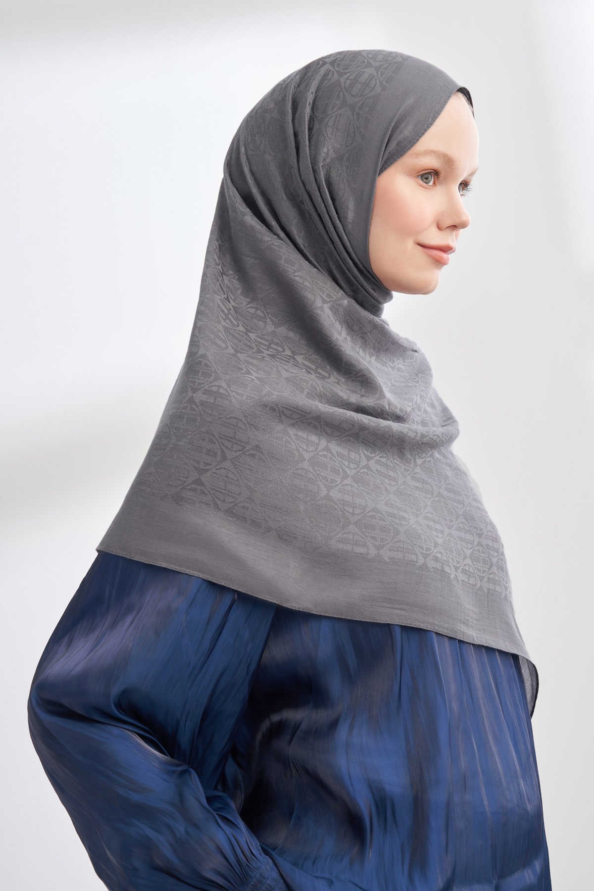 SOLEA JAKAR ICON DESEN ŞAL - KOYU GRİ