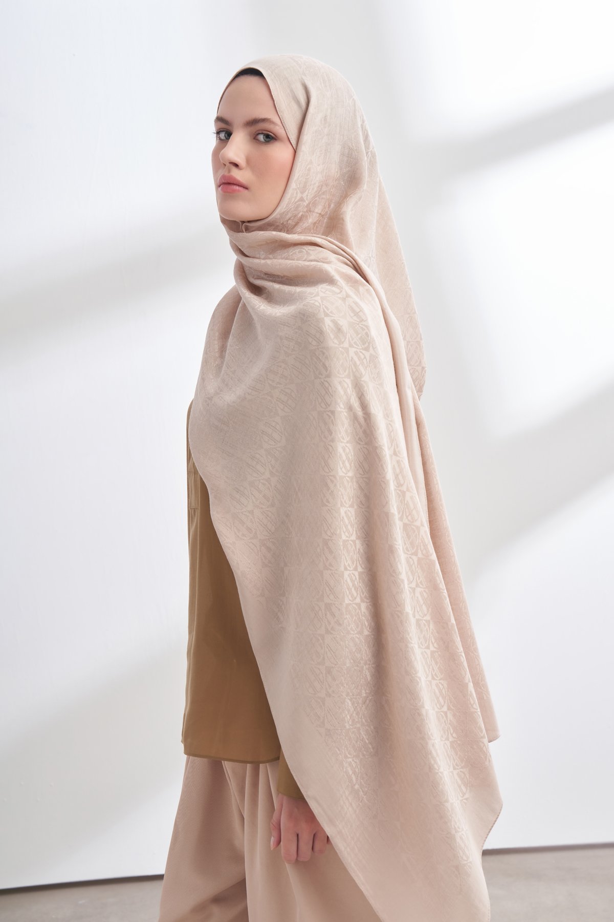 SOLEA JAKAR ICON DESEN ŞAL - NUDE