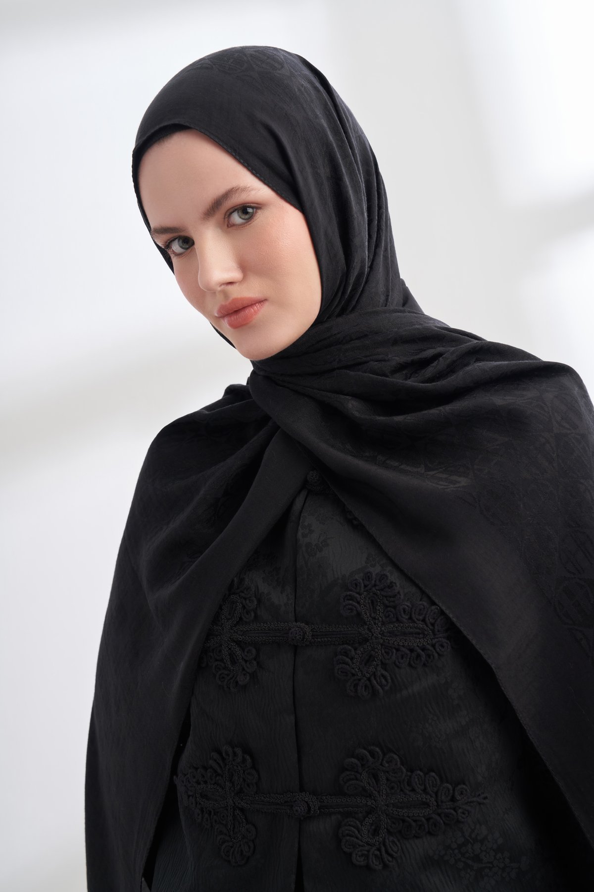 SOLEA JAKAR ICON DESEN ŞAL - SİYAH