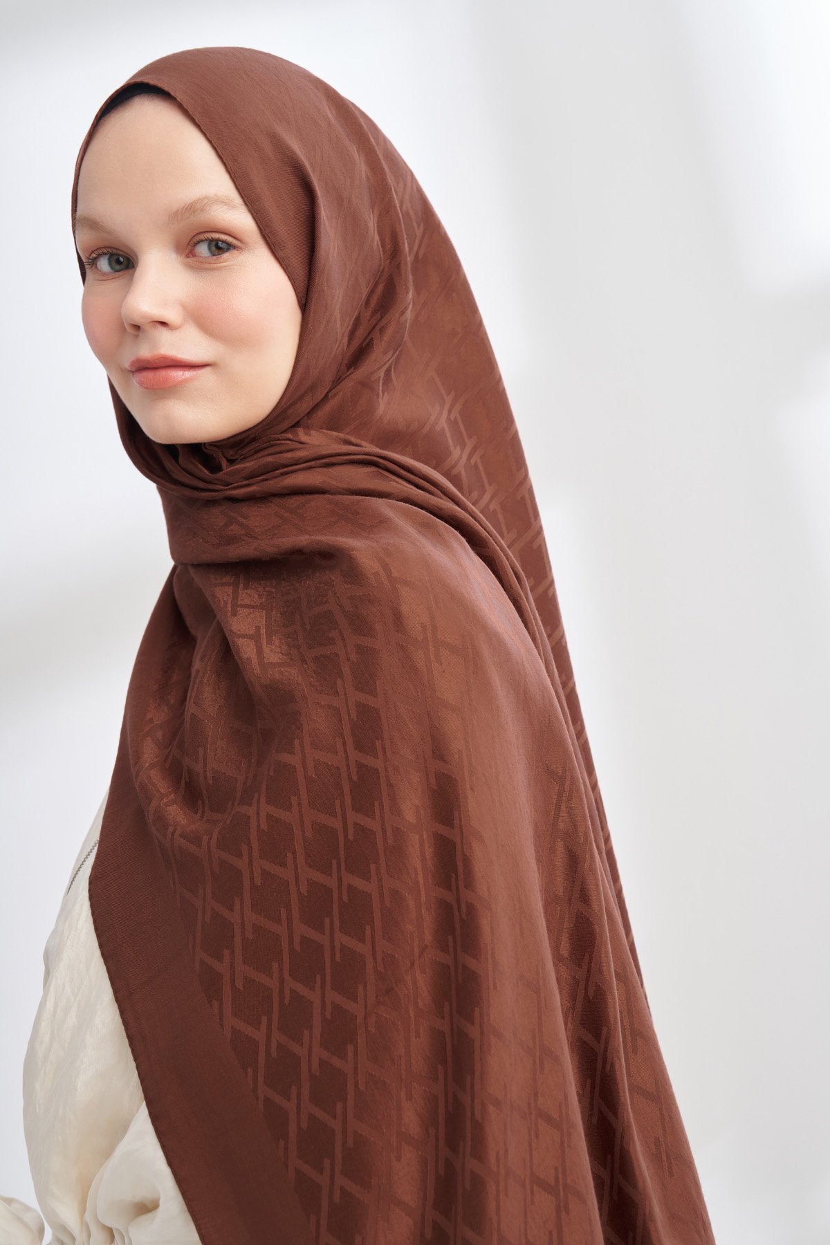 SOLEA JAKAR NORA DESEN ŞAL - KAHVE