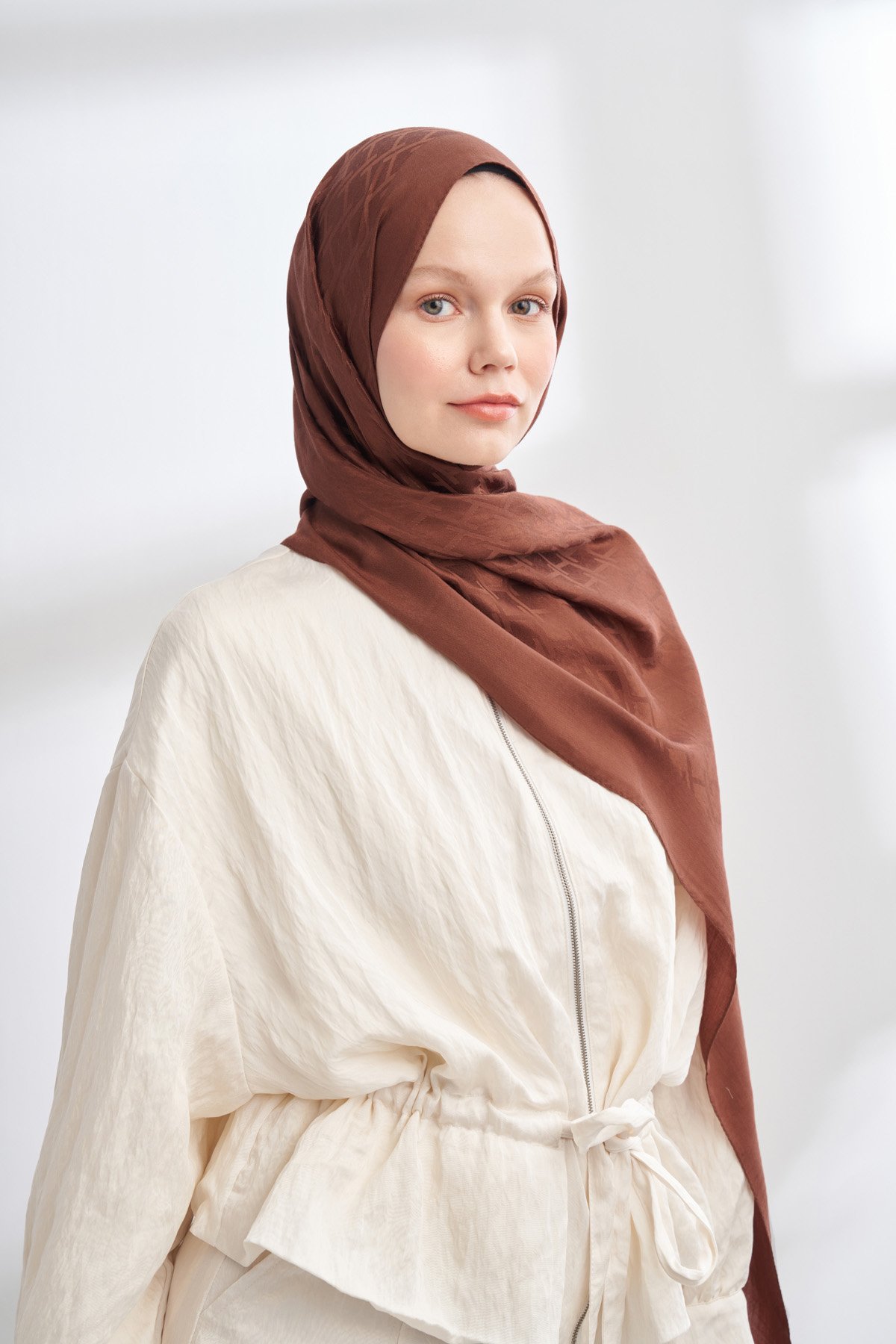 SOLEA JAKAR NORA DESEN ŞAL - KAHVE