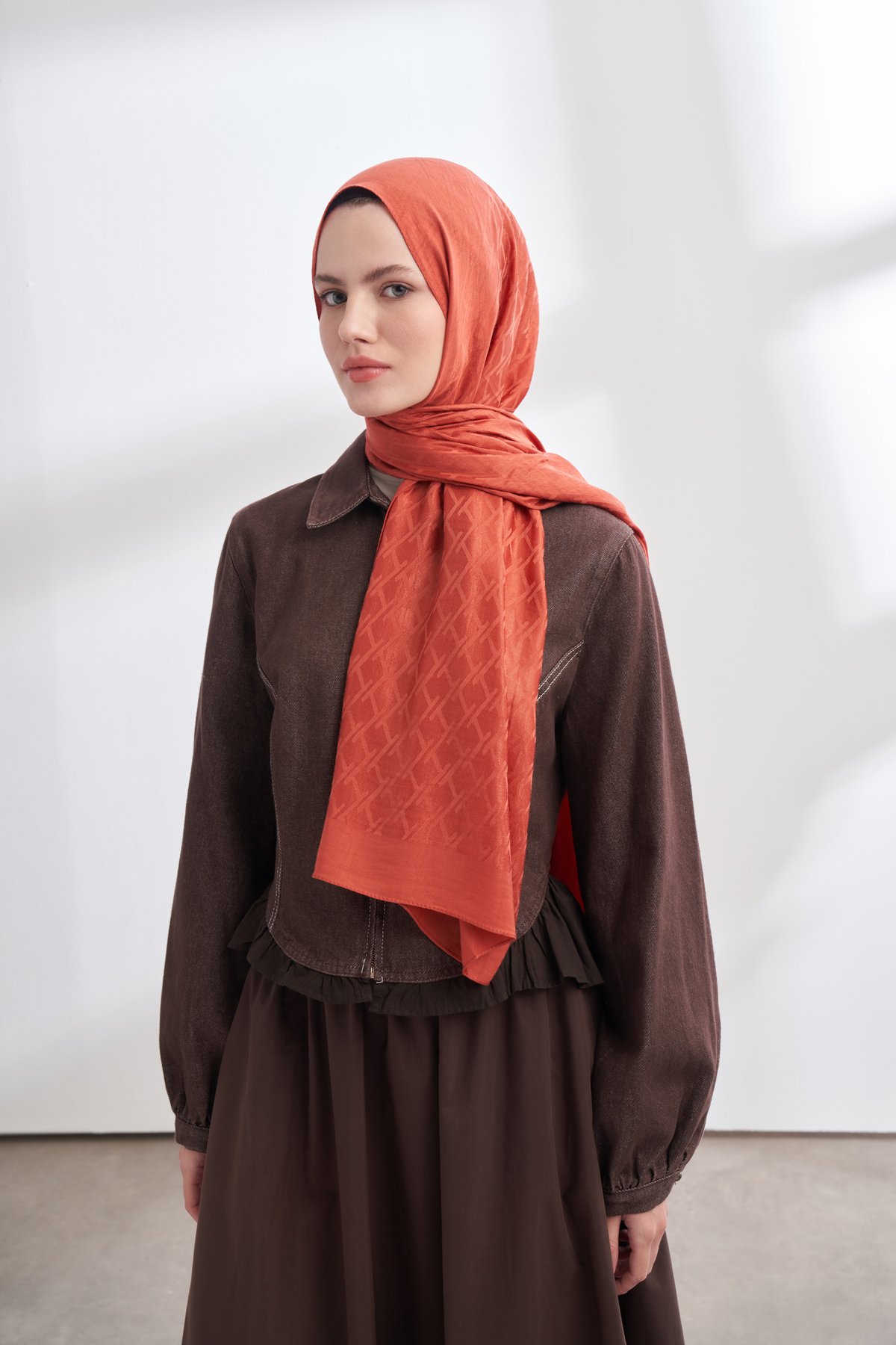 SOLEA JAKAR NORA DESEN ŞAL - KİREMİT
