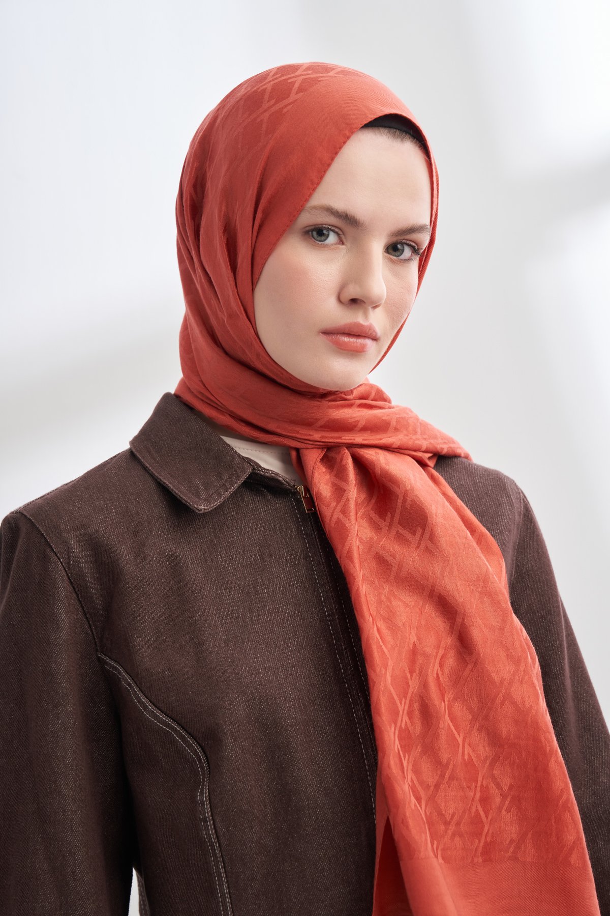 SOLEA JAKAR NORA DESEN ŞAL - KİREMİT