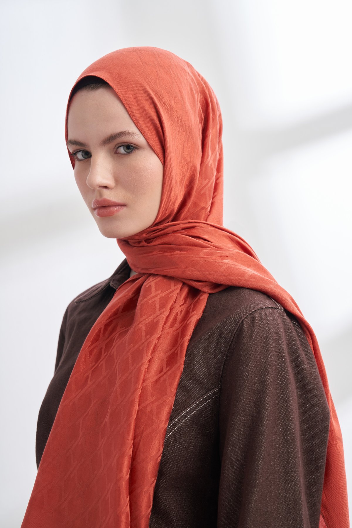 SOLEA JAKAR NORA DESEN ŞAL - KİREMİT