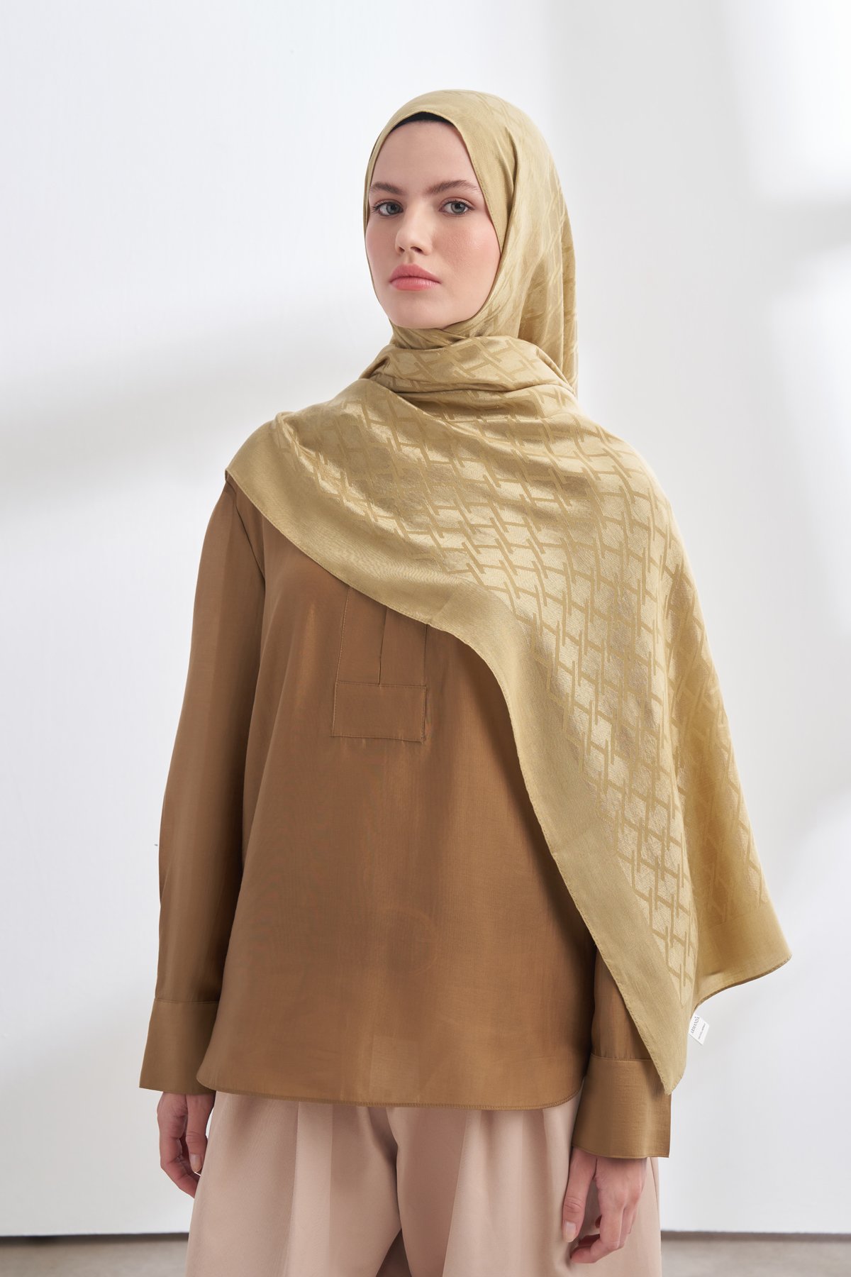 SOLEA JAKAR NORA DESEN ŞAL - OLIVE