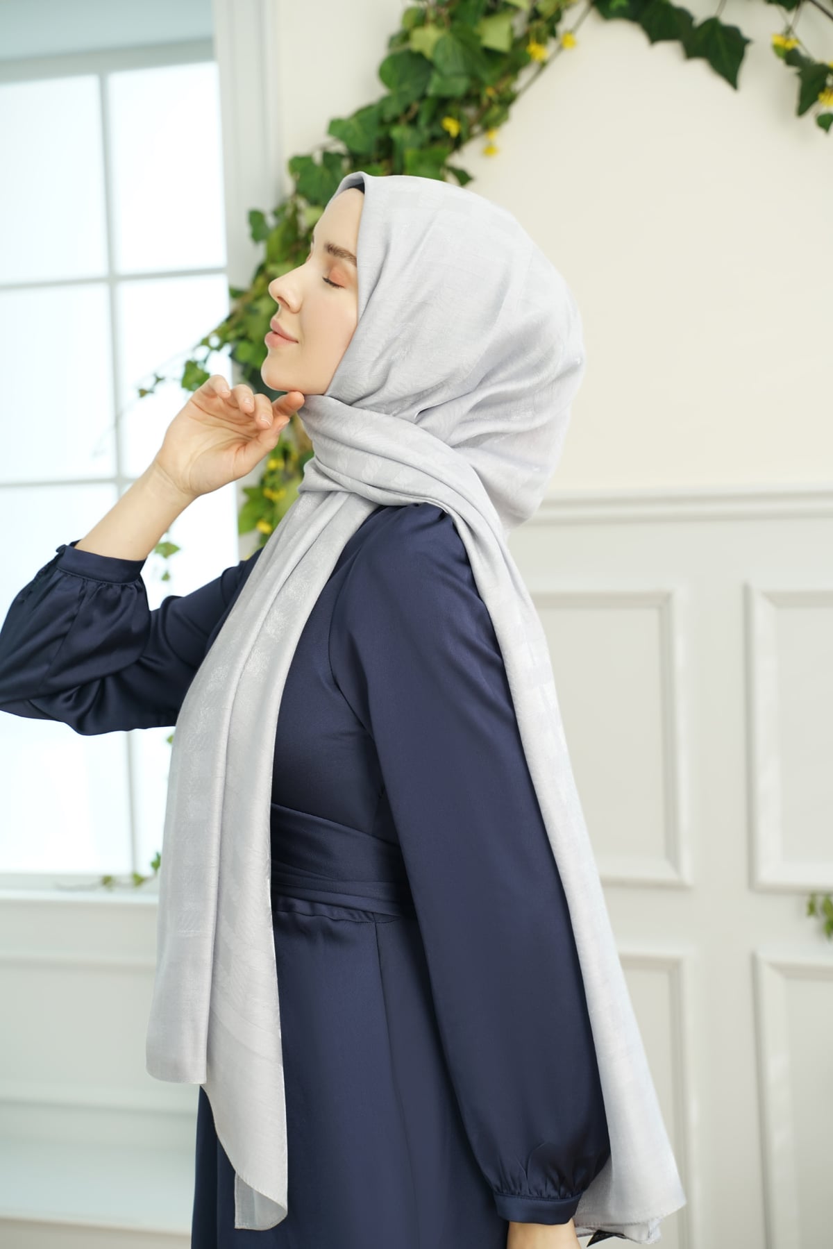 ZİNCİR DESEN ŞAL - GÜMÜŞ