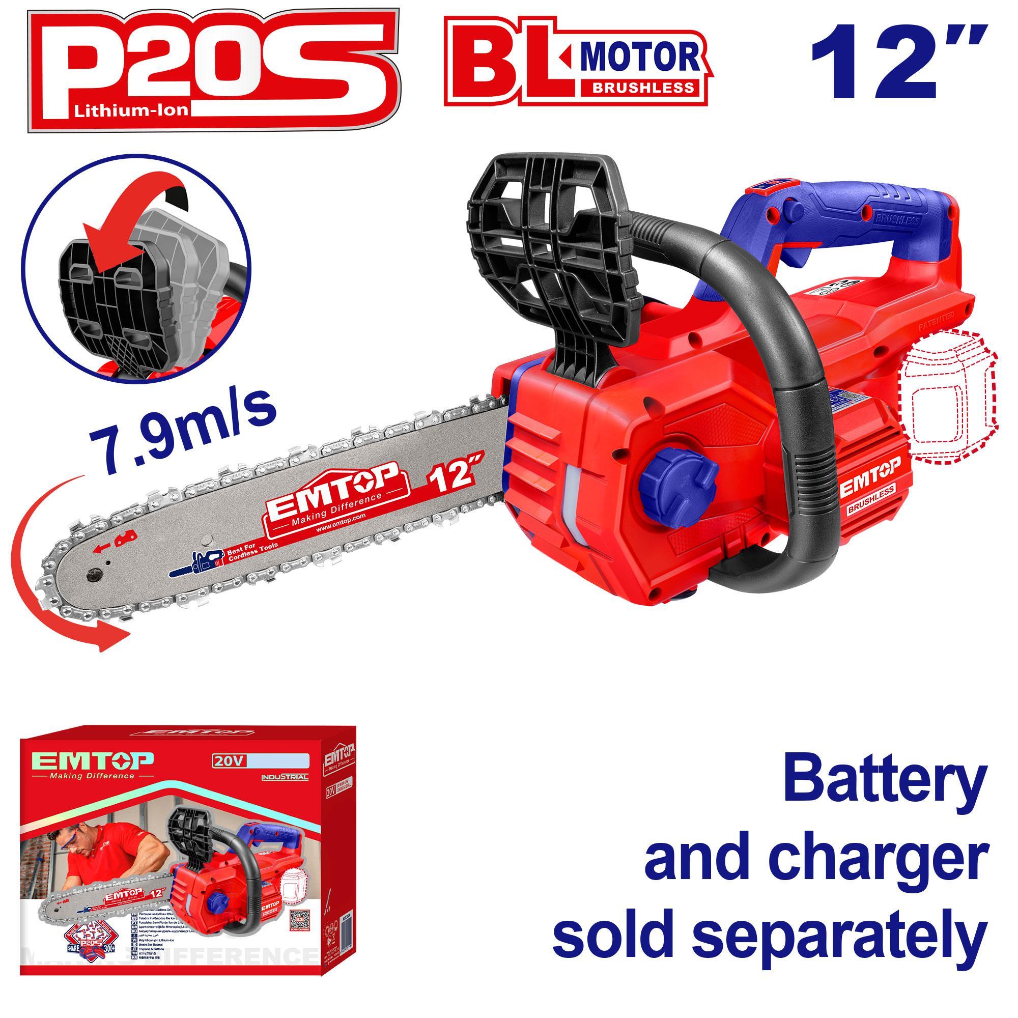 Ağaç MotoruEmtop Akülü Mini Ağaç Motoru 30CM 20V (Sadece Alet)