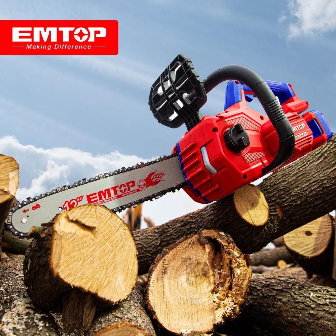 Ağaç MotoruEmtop Akülü Mini Ağaç Motoru 30CM 20V (5Ah Akü+Şarjer)