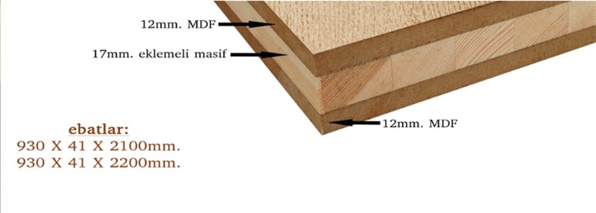 Ahşap PanellerAhşap Sandviç Panel Hareli 42CMX93CMX220CM