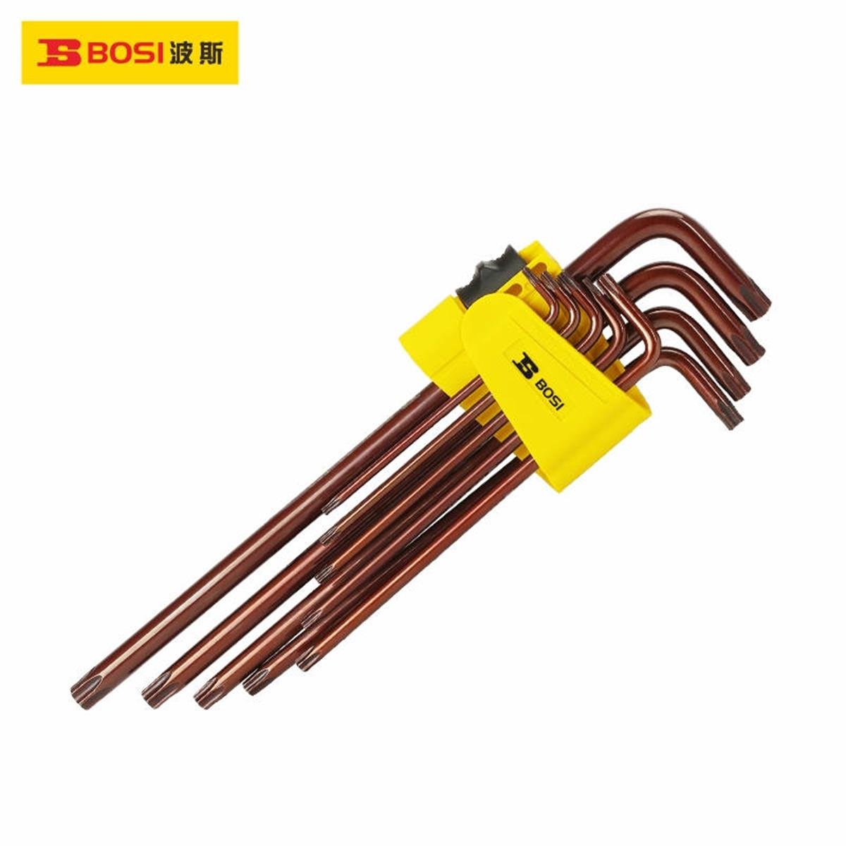 Alyan AnahtarBosi Alyan Anahtar L Tip Yıldız T10-T50 9 Parça