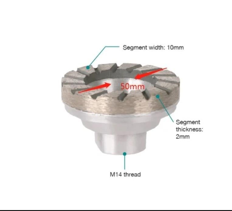 Beton/Seramik KesmeBihui Taşlama Taşı Konik Turbo M14 30-50MM