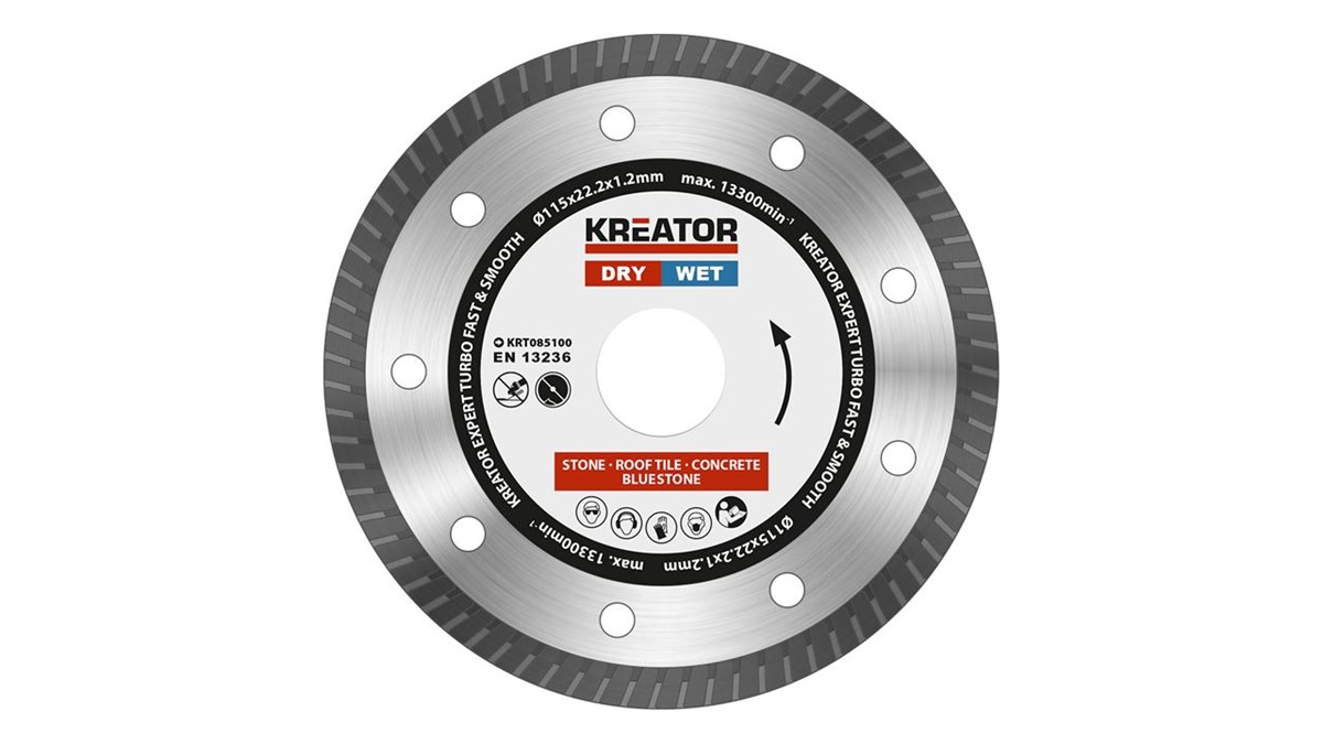 Beton/Seramik KesmeKreator Bıçak Seramik Elmas Turbo (Sulu-Kuru) 115MM