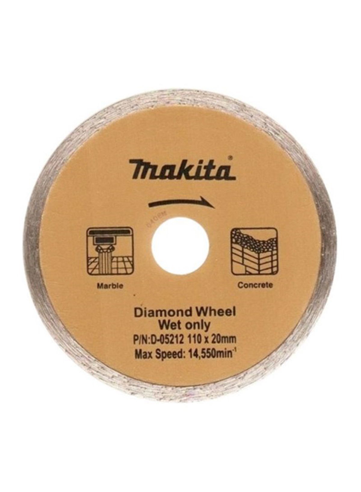 Beton/Seramik KesmeMakita Testere Elmas Spiral Sulu 105MM