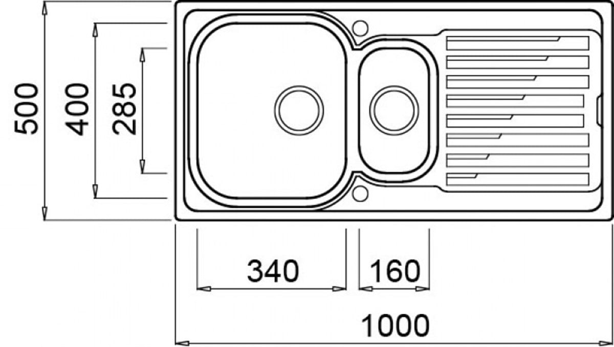 Bir Buçuk GözElleci Çelik Evye Bir Buçuk  Göz River  Satin 100X50