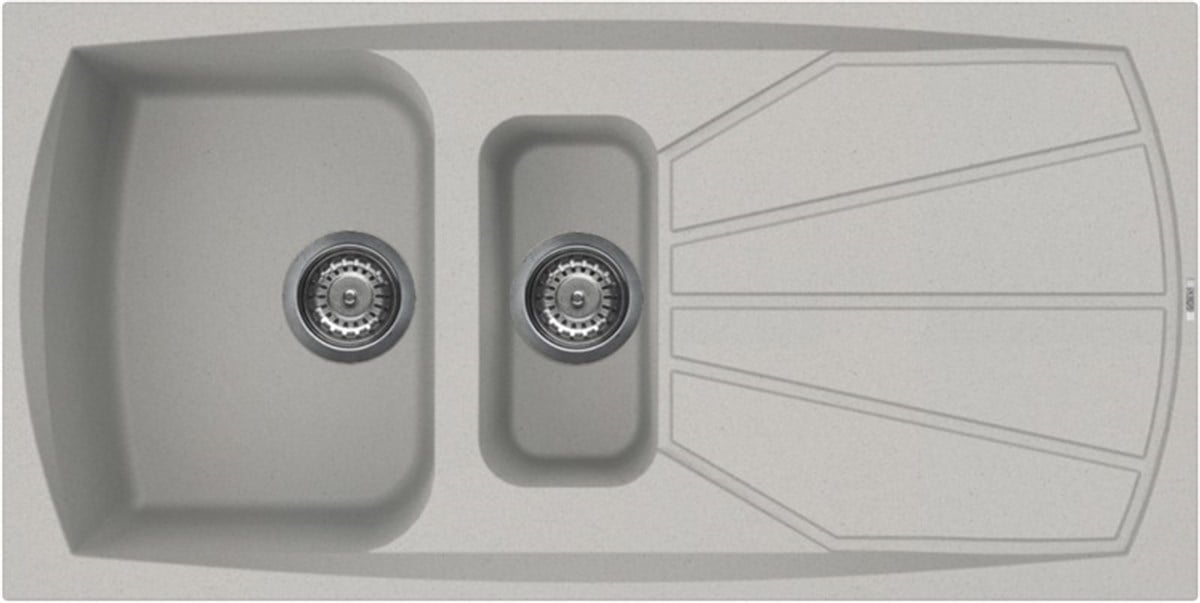 Bir Buçuk GözElleci Granit Evye Bir Buçuk Göz Living Aleminyum 100X50