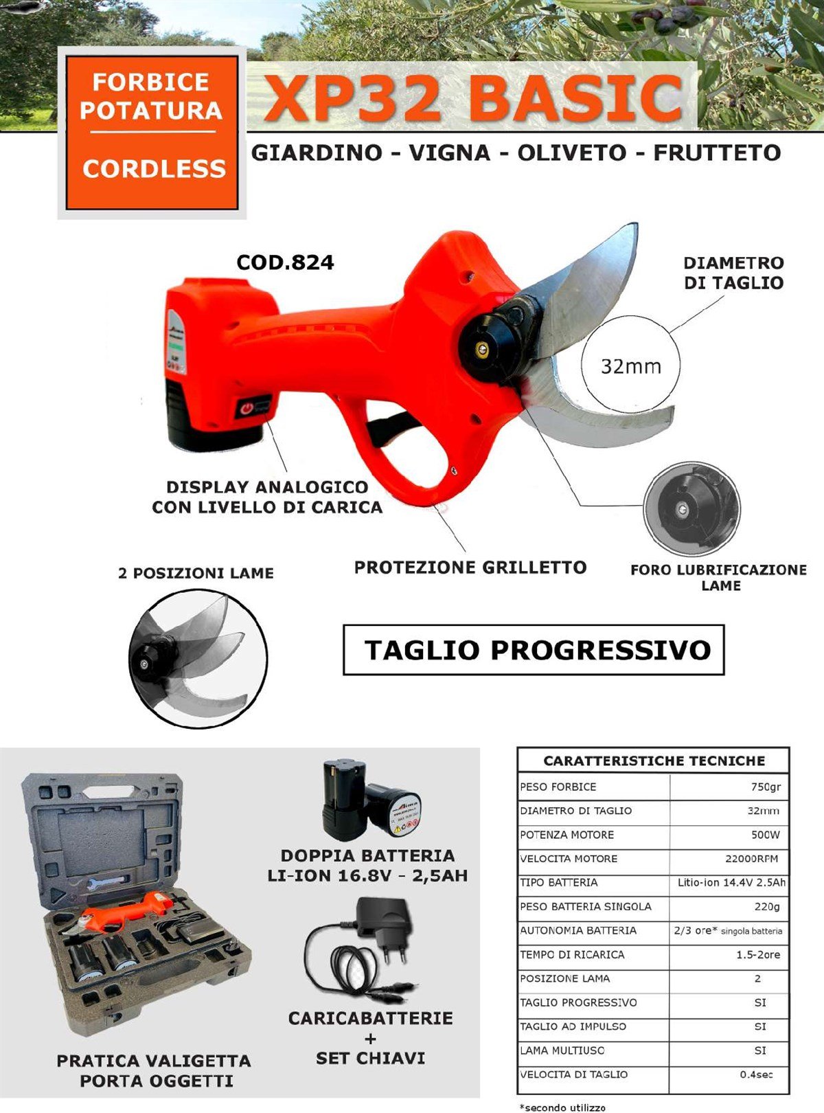 BudamaAima Makas Budama  Akülü XP32 14.4V 2.5AH Lityum