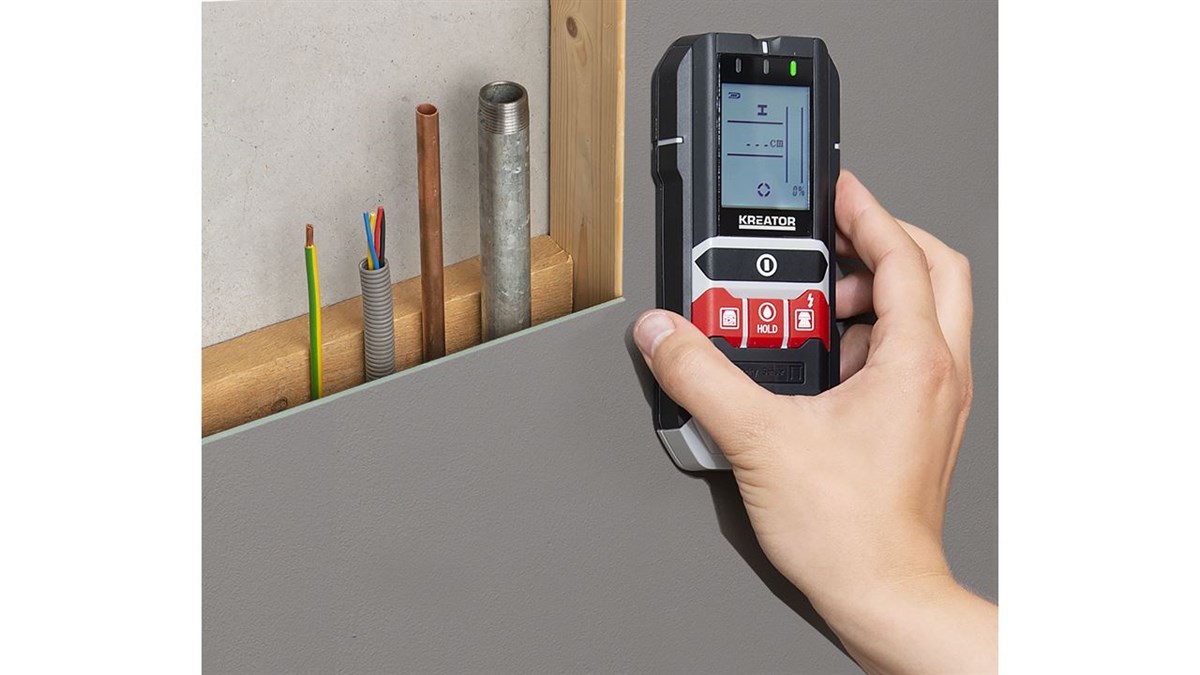 DedektörKreator Duvar Dedektörü 4-IN-1 (Metal-Ahşap-Nem-Kablo)