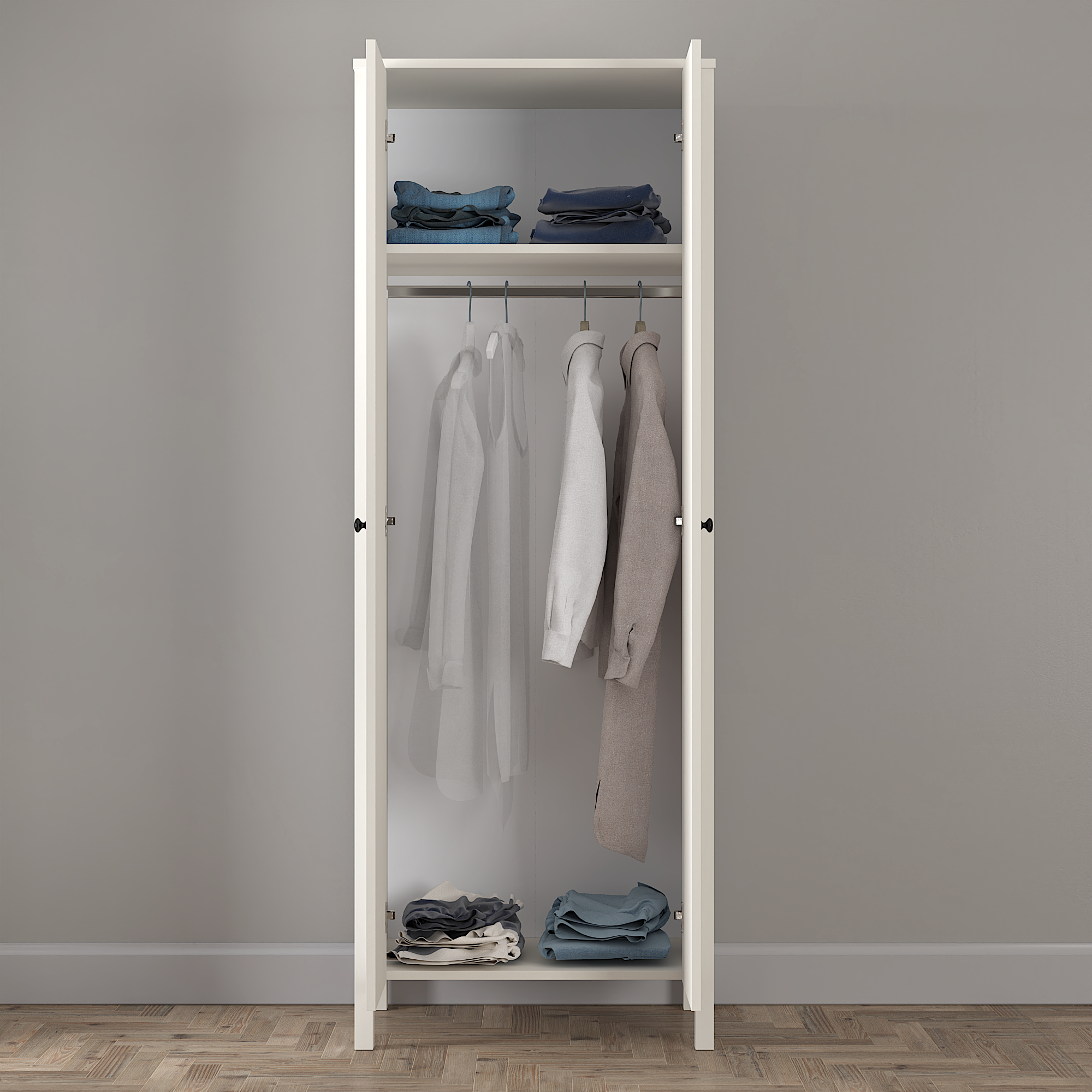DolapHelen Gardırop Beyaz 70CMx190CMx45CM