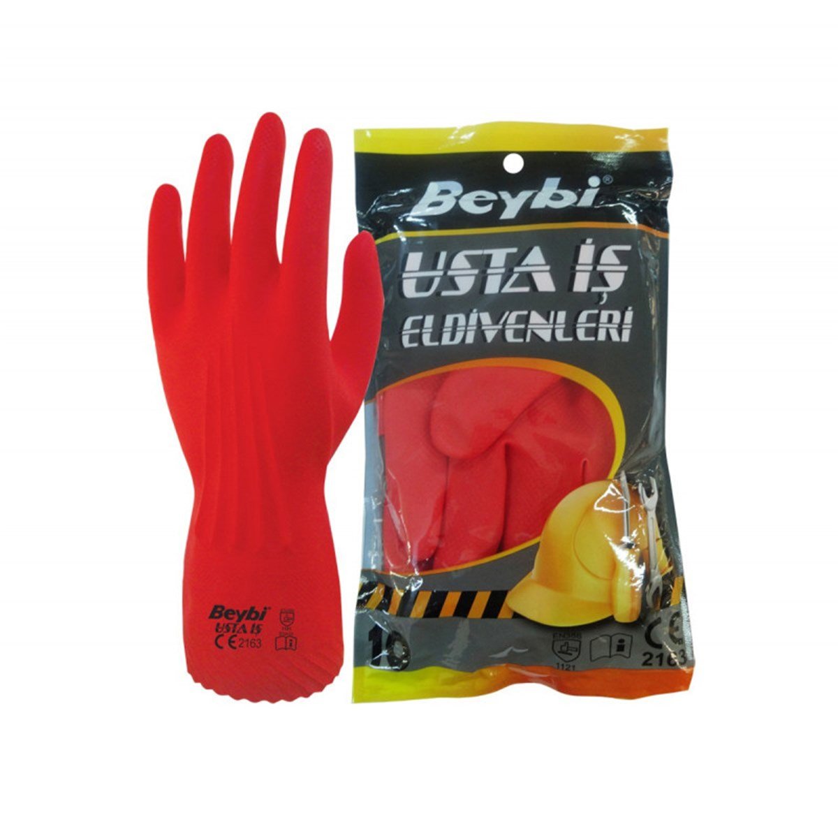 EldivenlerBeybi Eldiven Usta İş Latex No:10 Kırmızı