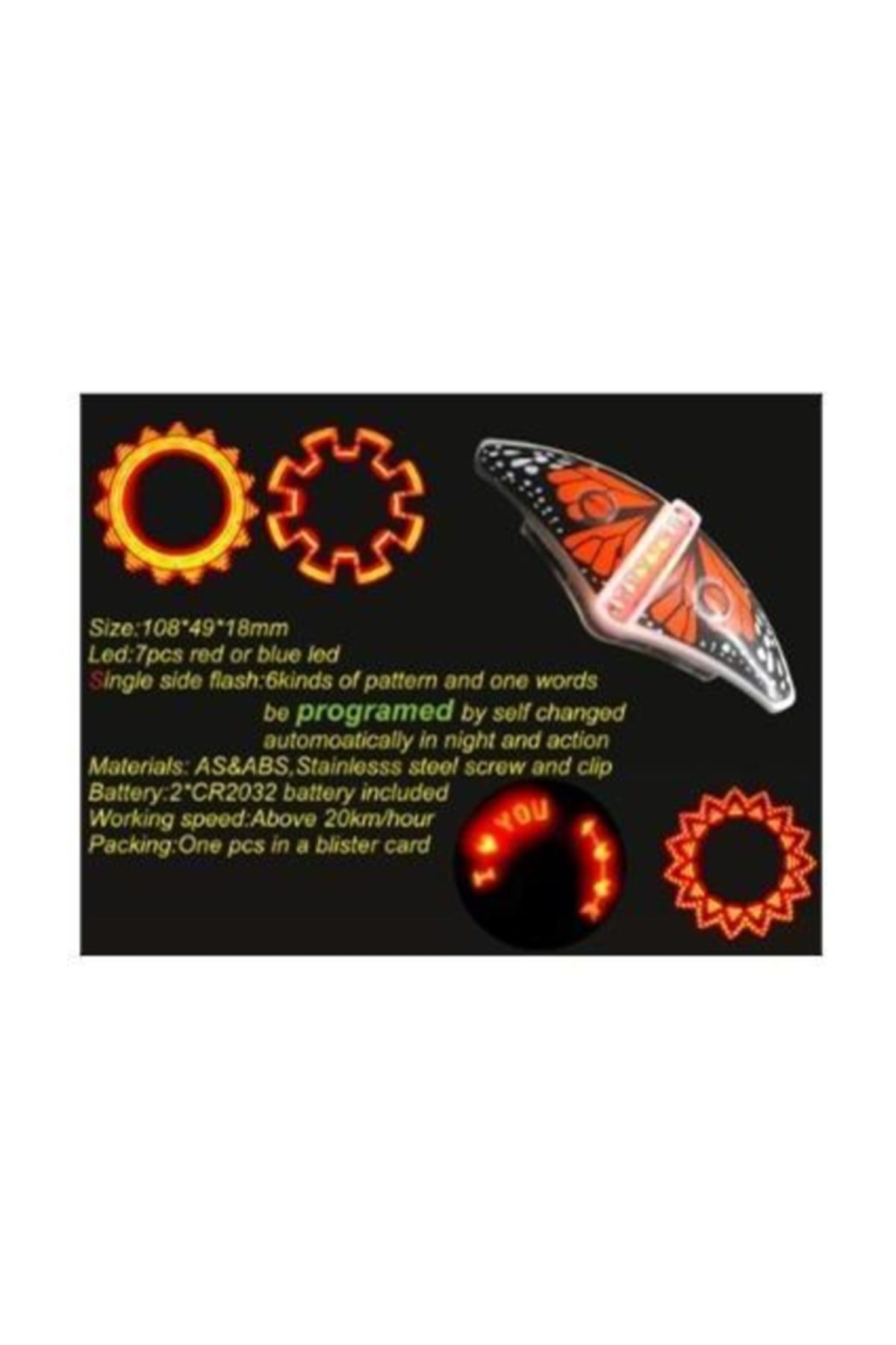 Işık ve FarEastpower Dekoratif Jant Lambası Smd Led Kelebek