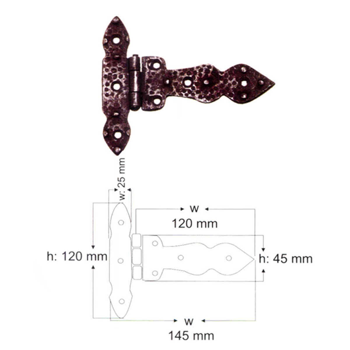 Kapı ve AksesuarYılmaz Bronz Mentese Yonsuz Dövme Oksit 12CM