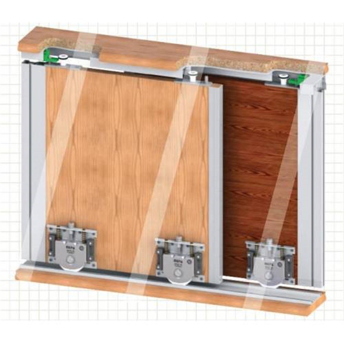 Kapı/Dolap AksamlarıMepa Sürme Dolap Ray Aksamı Alt Makara PKM 80