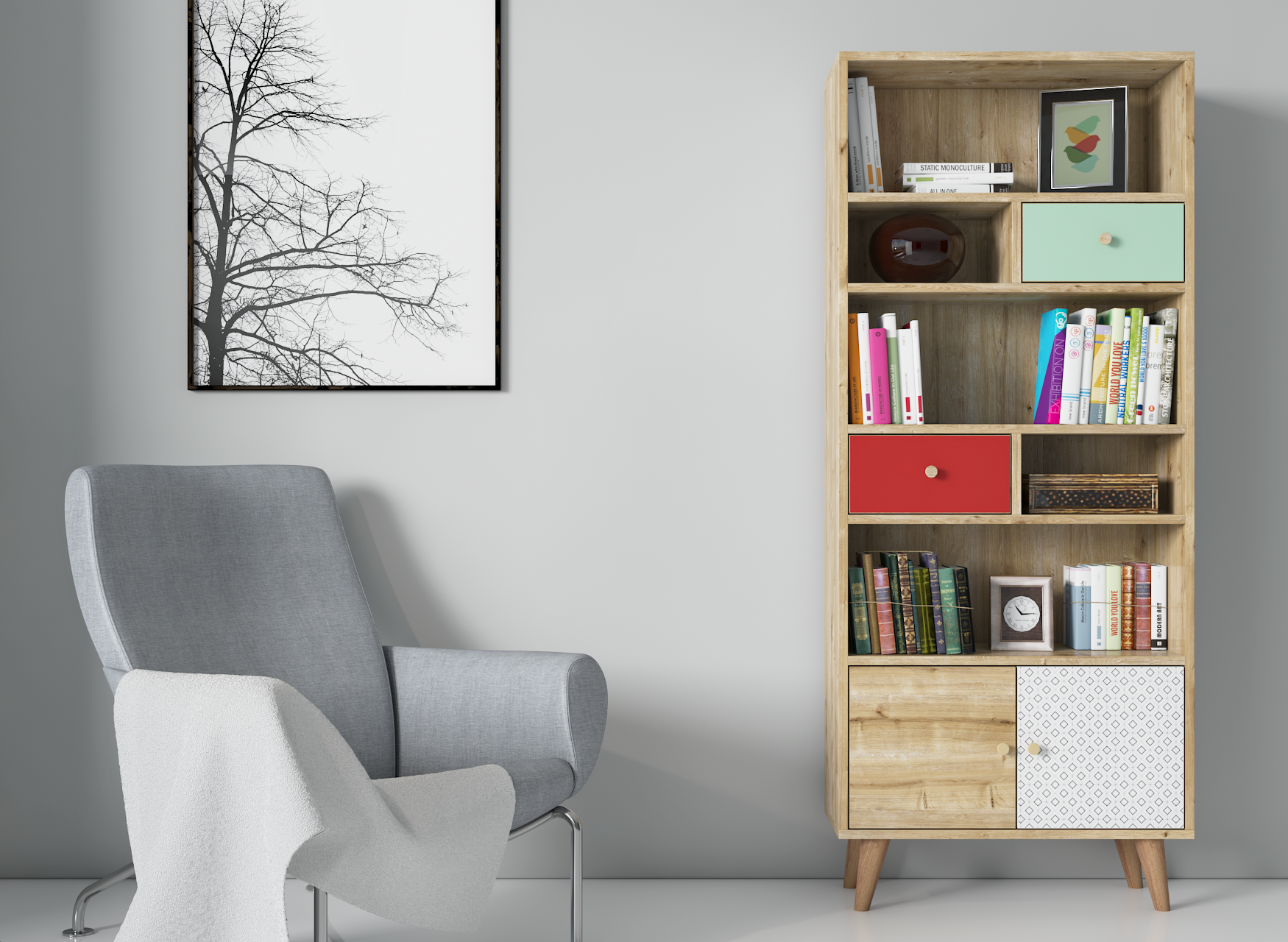 KitaplıkColores Kitaplık 70CMx170CMx30CM