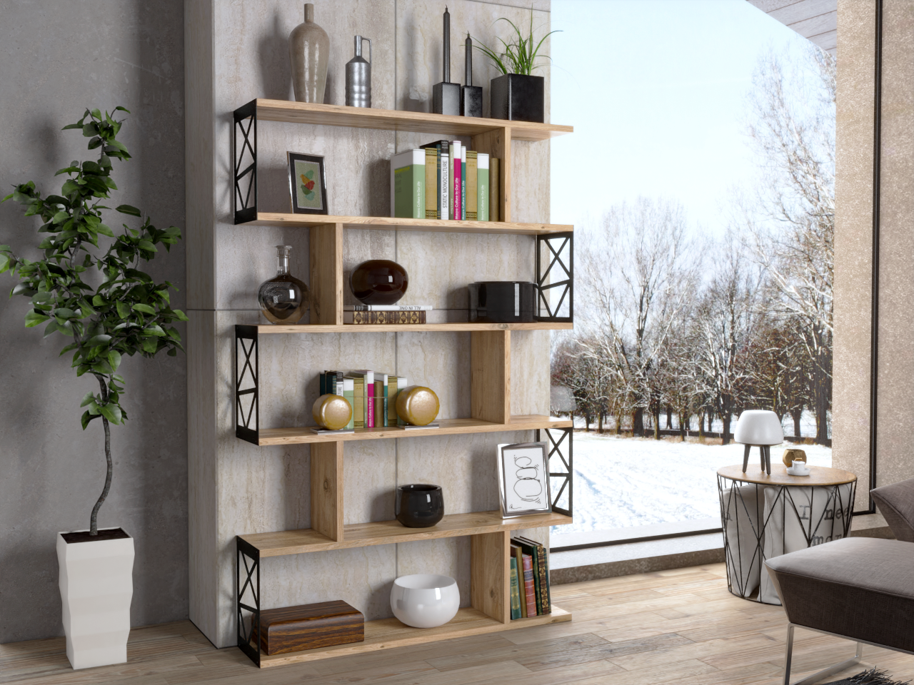 KitaplıkIndependent Kitaplık Atlantik Çam 90CMx138CMx20CM