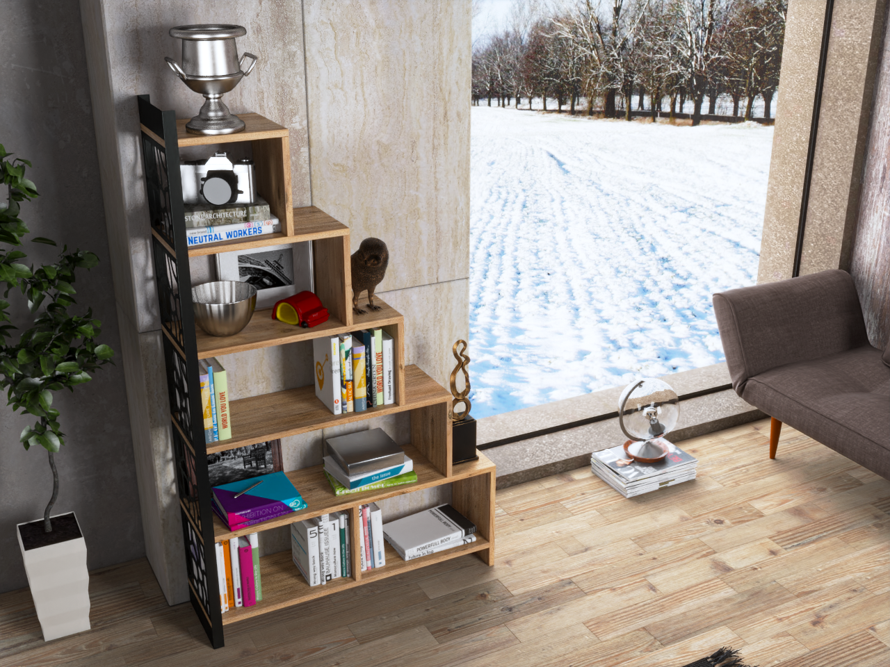 KitaplıkIndependent Kitaplık Atlantik Çam 120CMx145CMx25CM