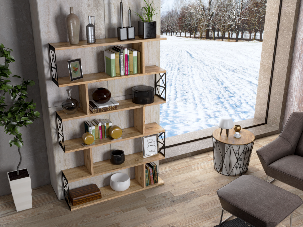 KitaplıkIndependent Kitaplık Atlantik Çam 90CMx138CMx20CM