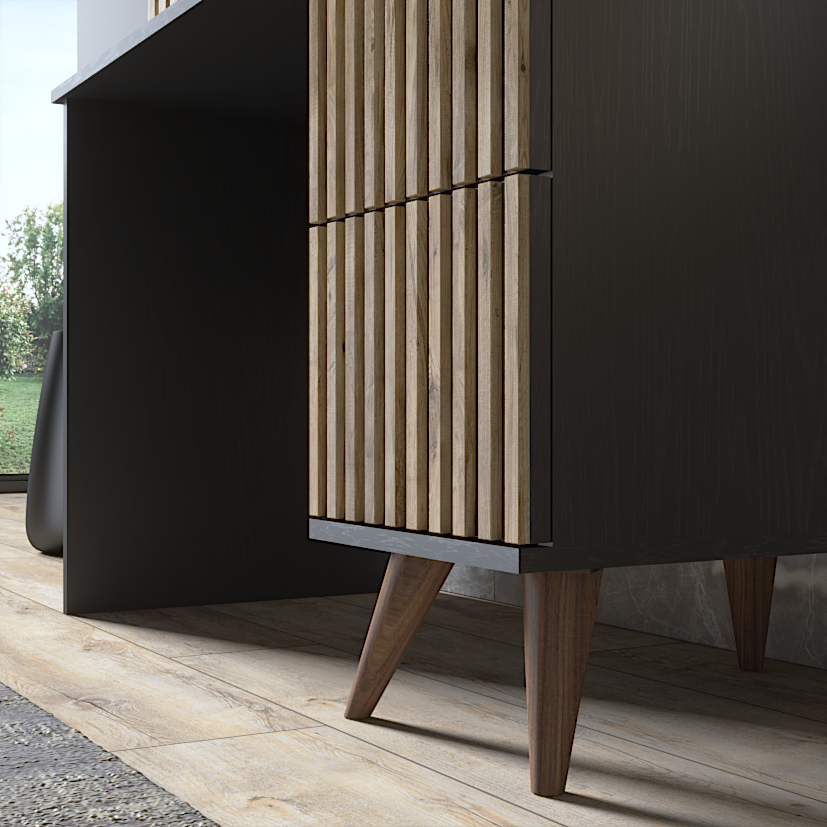 KitaplıkZebra Çalışma Masası Atlantik Çam / Siyah 120CMx75CMx60CM