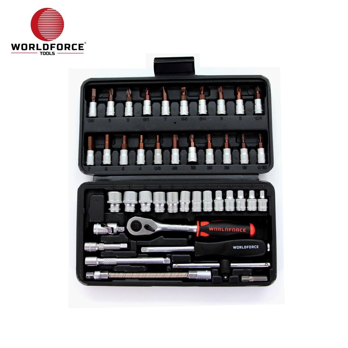 Lokma Anahtar 6 KöşeWorld Force Lokma Takımı 46 Parça S-Ultra 1/4''