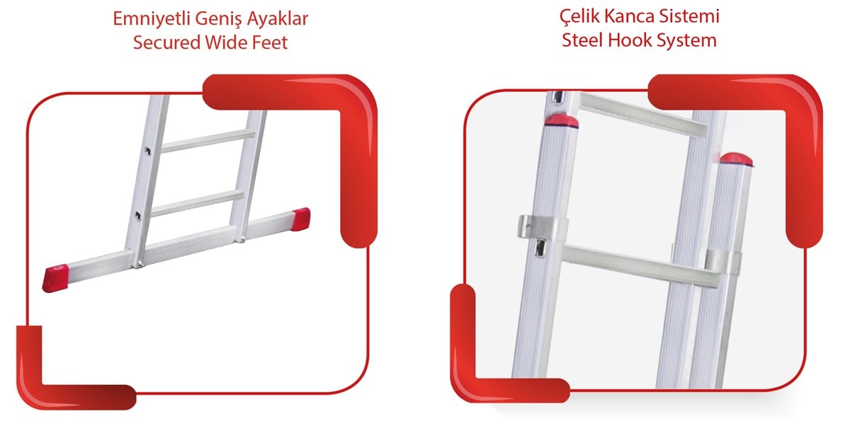 MerdivenlerAkrobat Merdiven Çift Sürgülü A Tipi