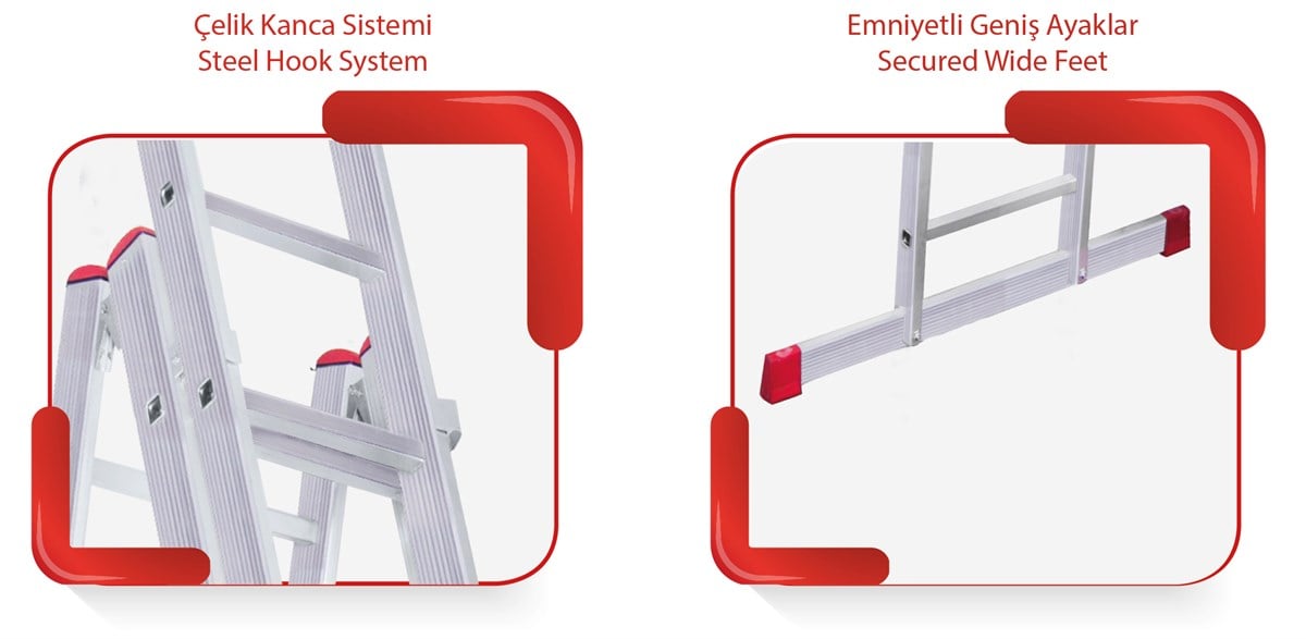 MerdivenlerAkrobat Merdiven Çift Sürgülü A Tipi