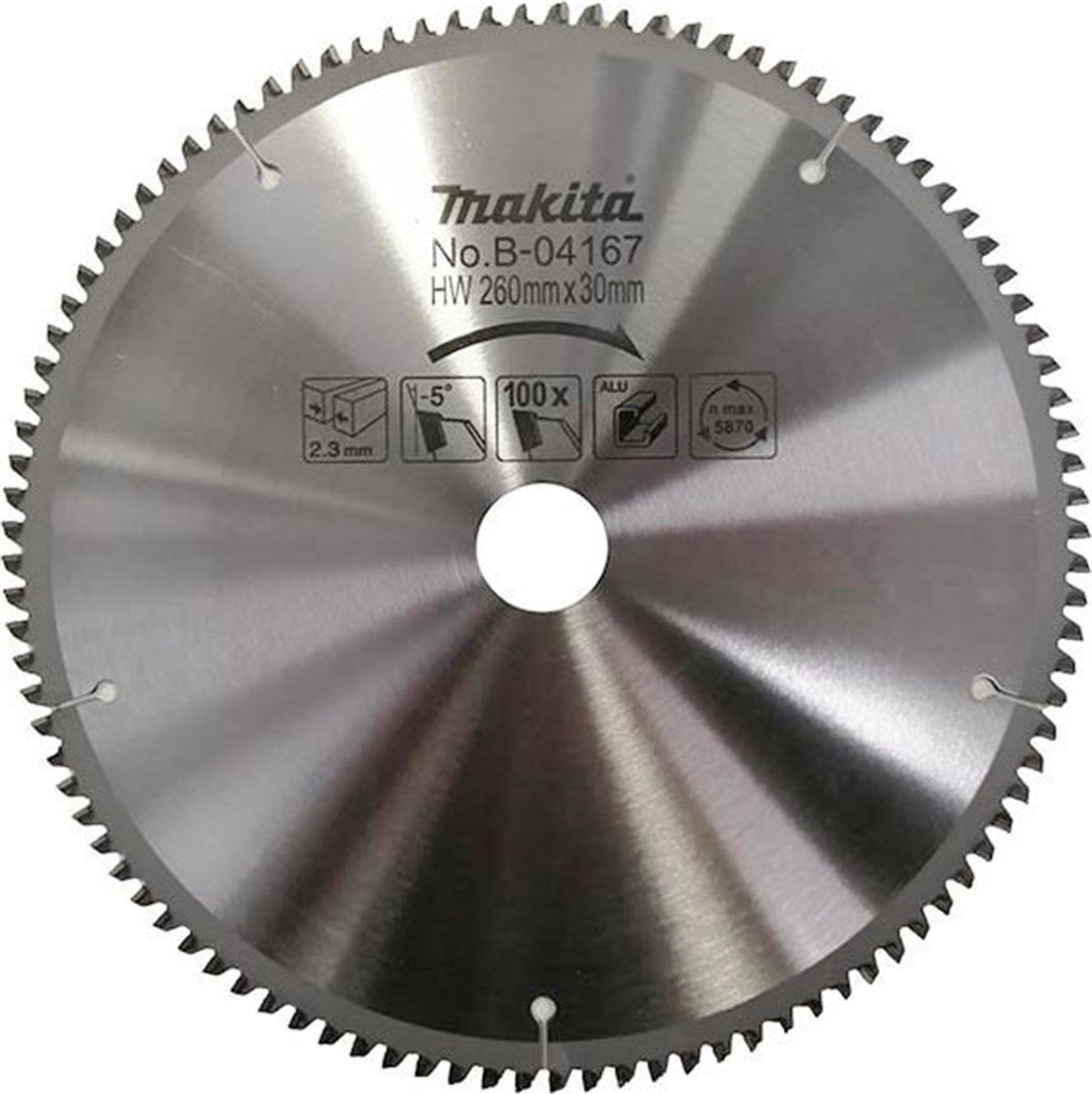 Metal Doğrama AksesuarlarıMakita Testere Daire Aleminyum 100Diş 260MM