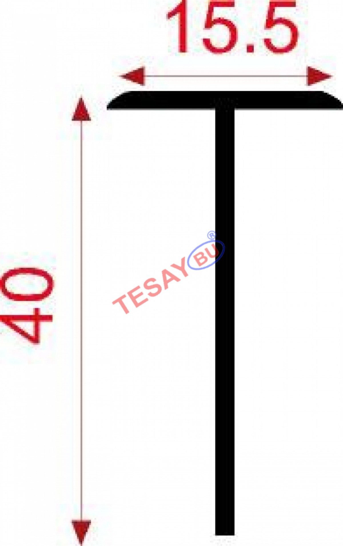 Mobilya GurubuTesay 4 CM Tezgah T Çıtası 4CMx60CM (Dik Kesim)