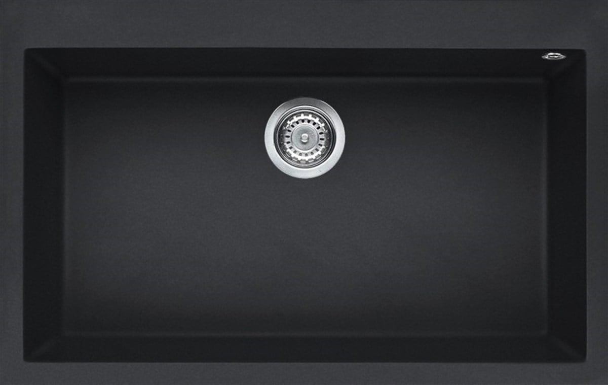 Tek GözElleci Granit Evye Tek Göz Damlalıksız Quadra Antrasit 76X44