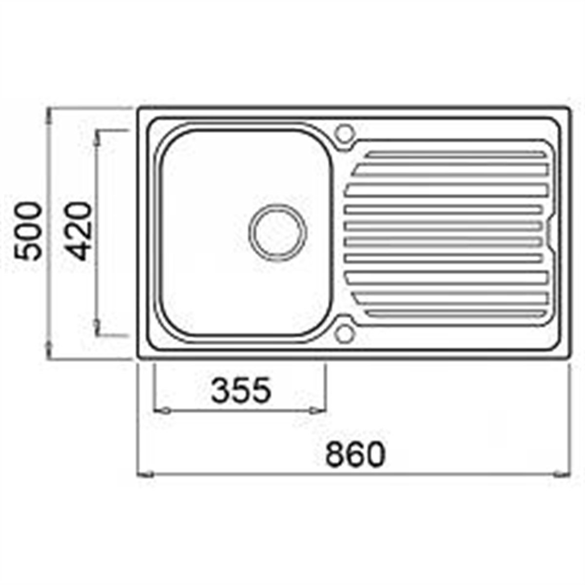 Tek GözElleci Granit Evye Tek Göz Osaka Satin 86X50